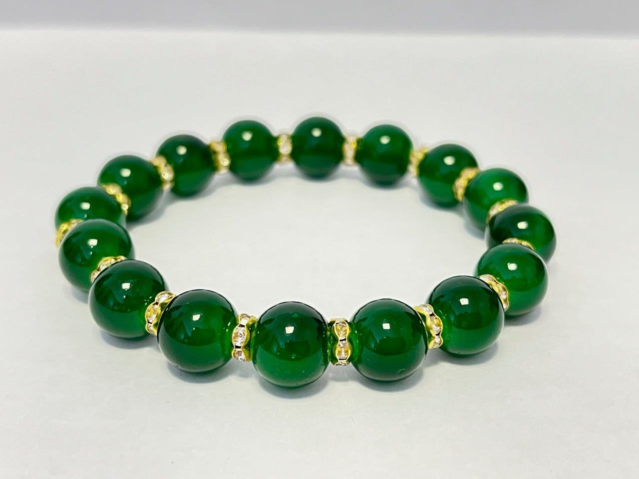 GCJ317 Green Jade beaded bracelet-3