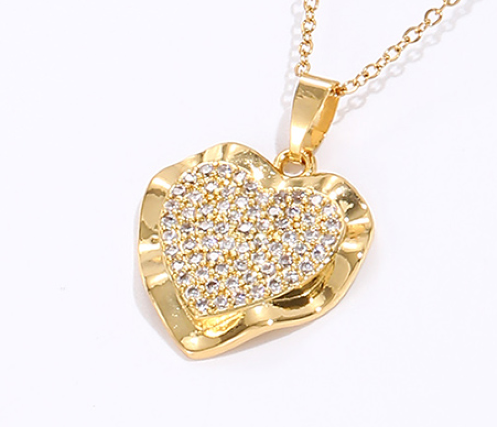 GCJ344 Heart Crystal Filled Pendant Necklace (1)