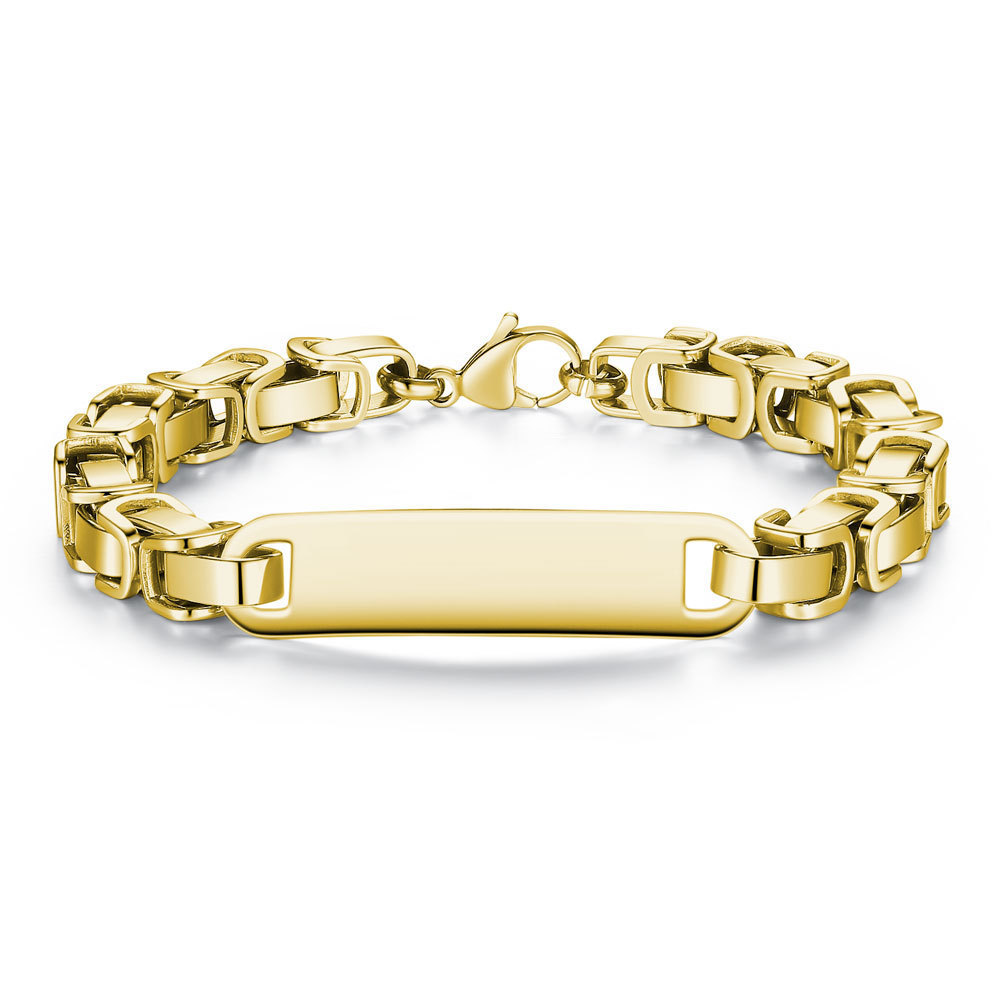 GCJ360 Stainless steel men gold bracelet (2)